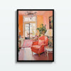 Sillón Coral – cuadro decorativo con marco negro | Studio MagArt