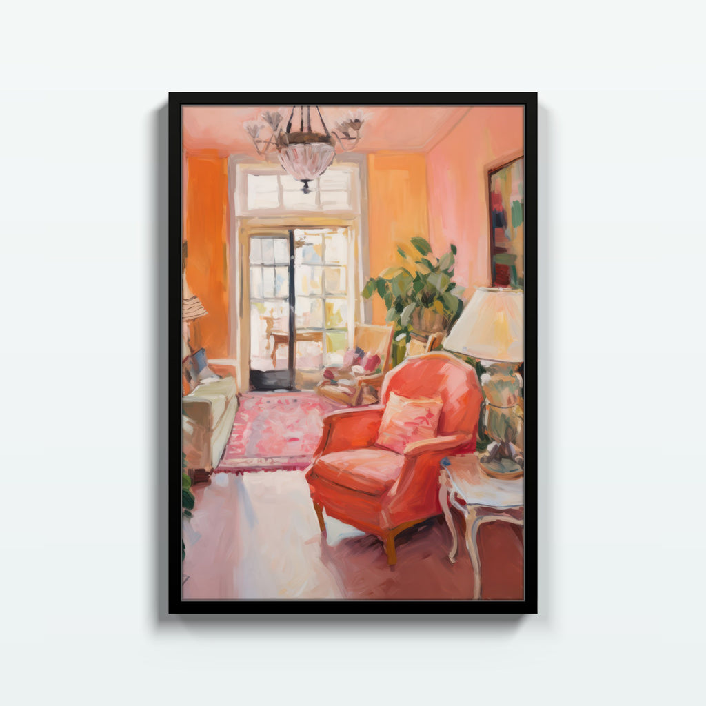 Sillón Coral – cuadro decorativo con marco negro | Studio MagArt