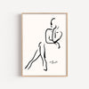 Silueta Sentada – cuadro decorativo con marco natural | Studio MagArt