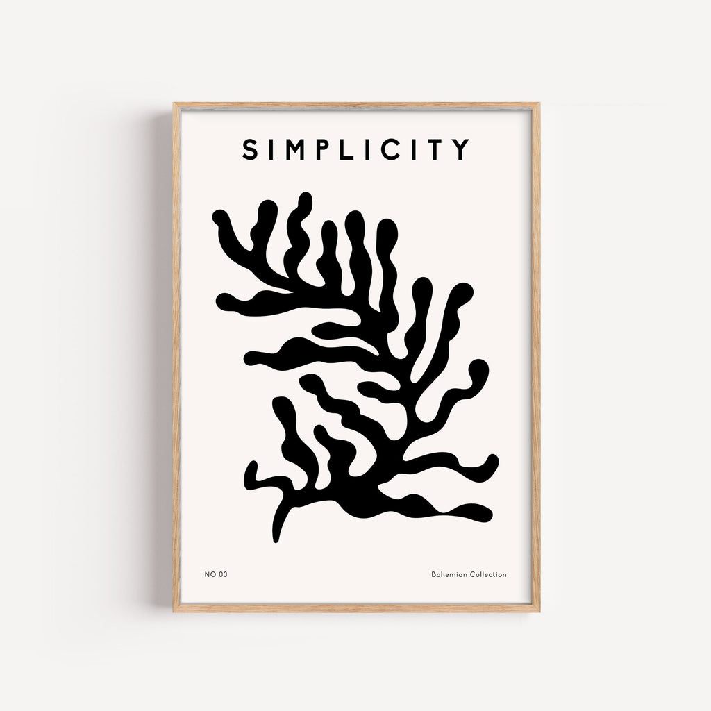 Simplicity Coral – cuadro decorativo con marco natural | Studio MagArt