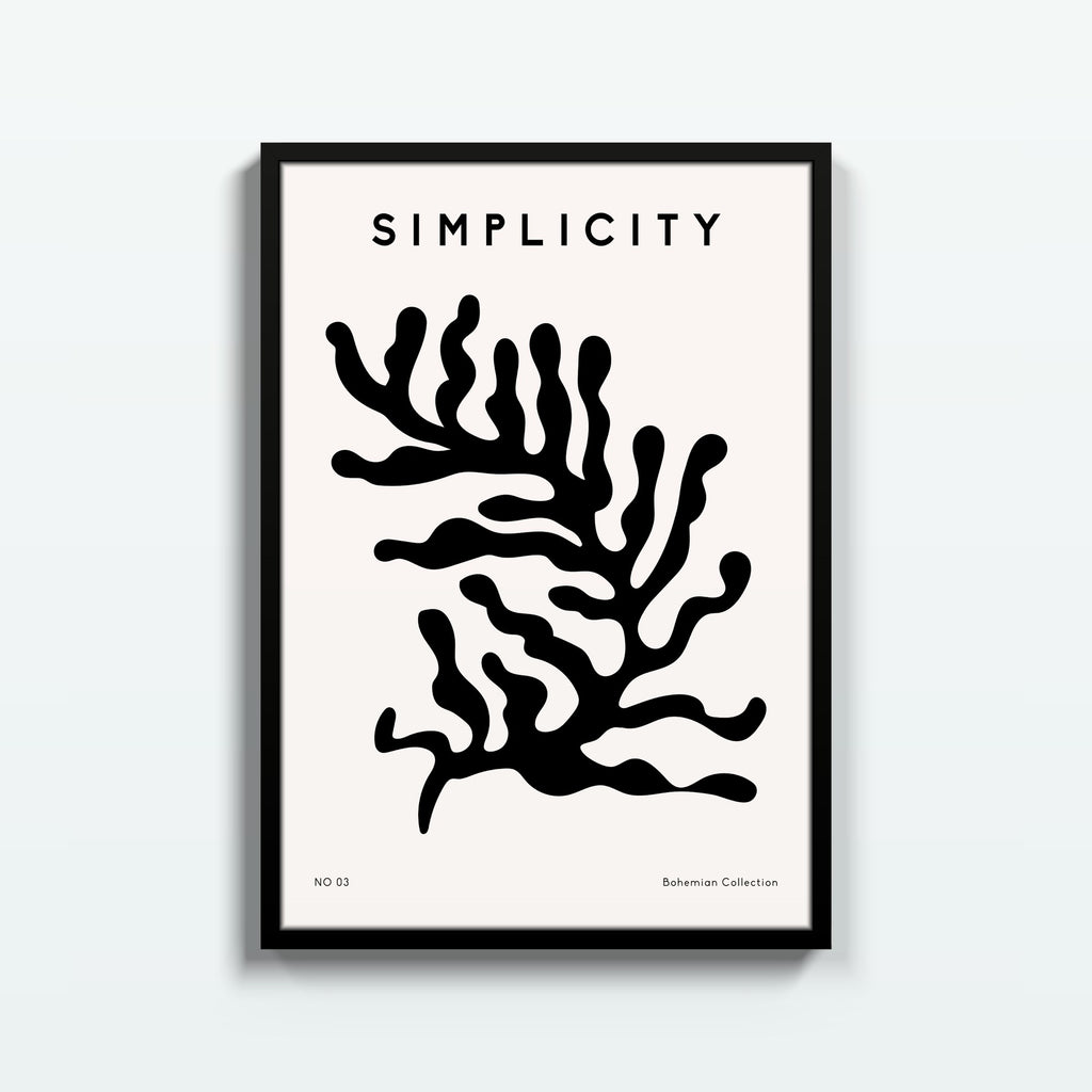Simplicity Coral – cuadro decorativo con marco negro | Studio MagArt