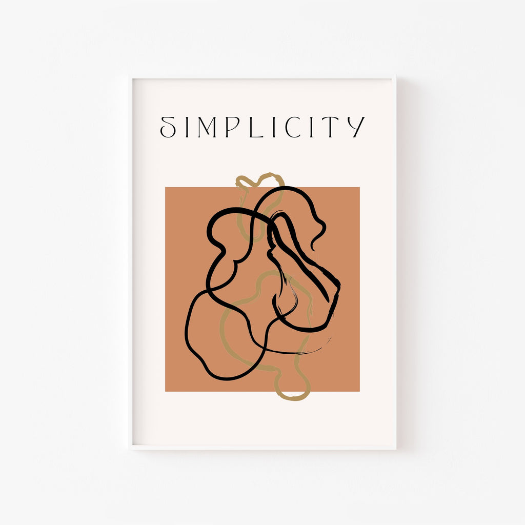 Simplicity Terracota – cuadro decorativo con marco blanco | Studio MagArt
