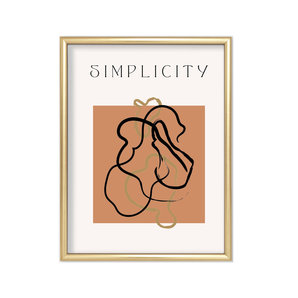 Simplicity Terracota – cuadro decorativo con marco dorado | Studio MagArt