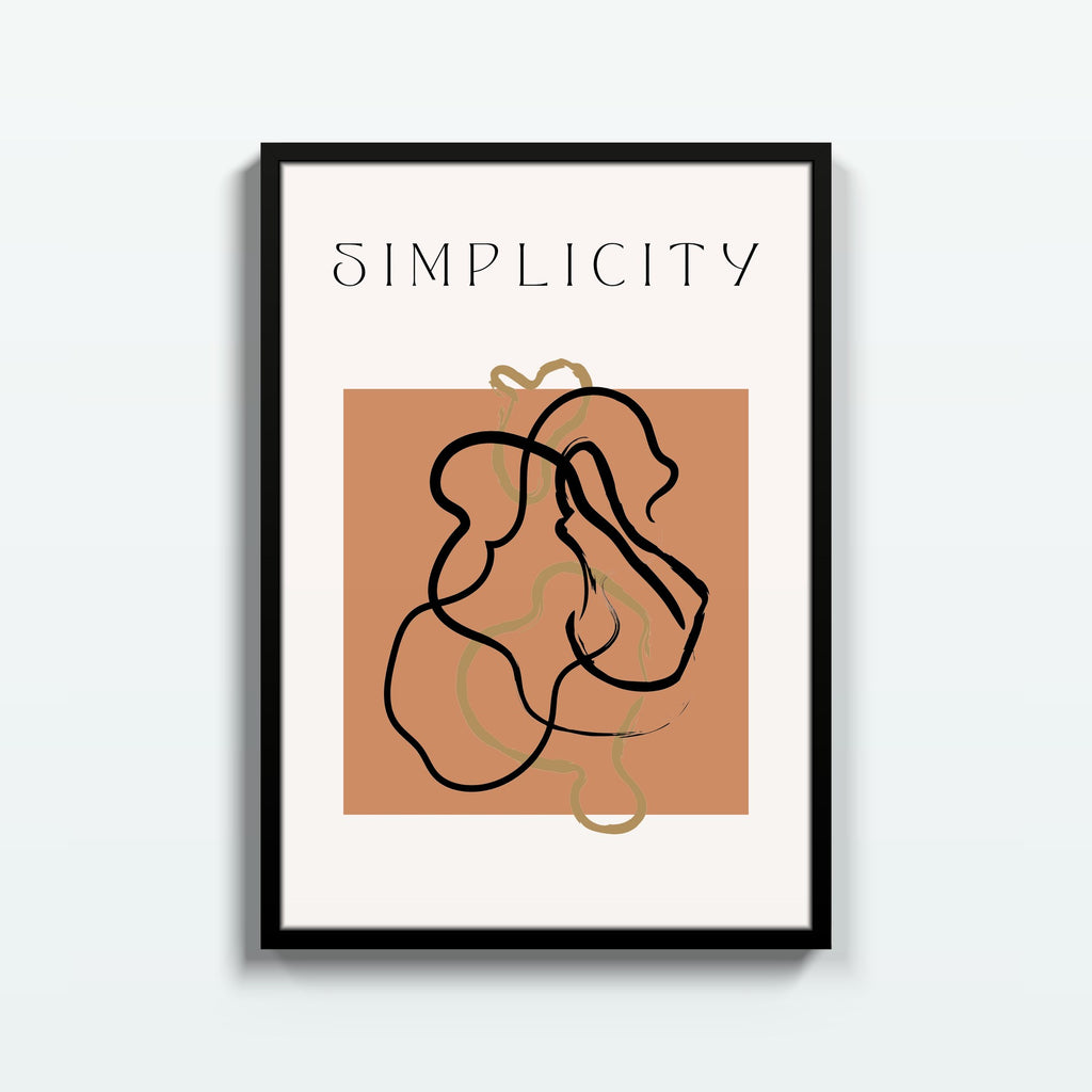 Simplicity Terracota – cuadro decorativo con marco negro | Studio MagArt