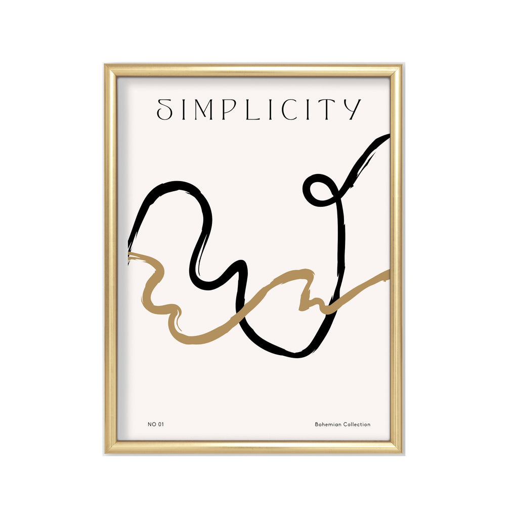 Simplicity Trazos Dorados – cuadro decorativo con marco dorado | Studio MagArt