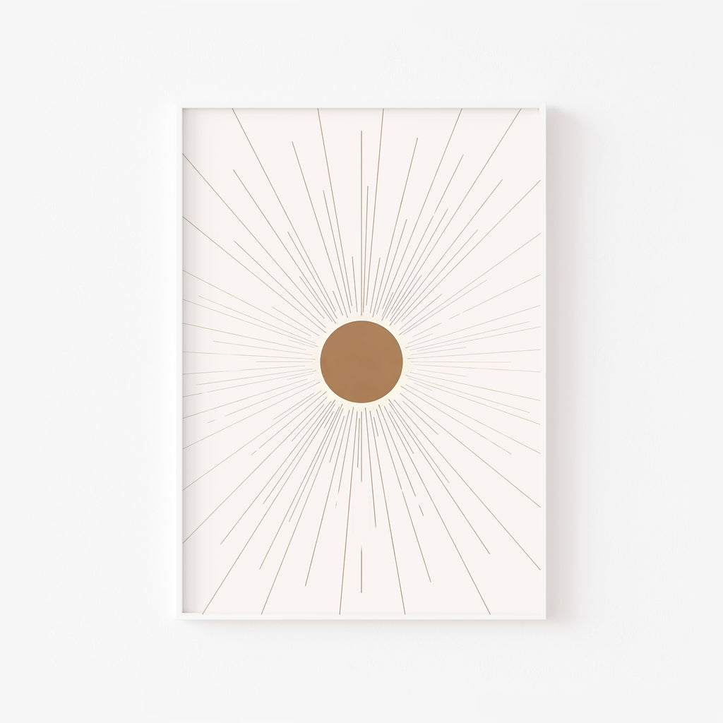 Sol Minimal – cuadro decorativo con marco blanco | Studio MagArt