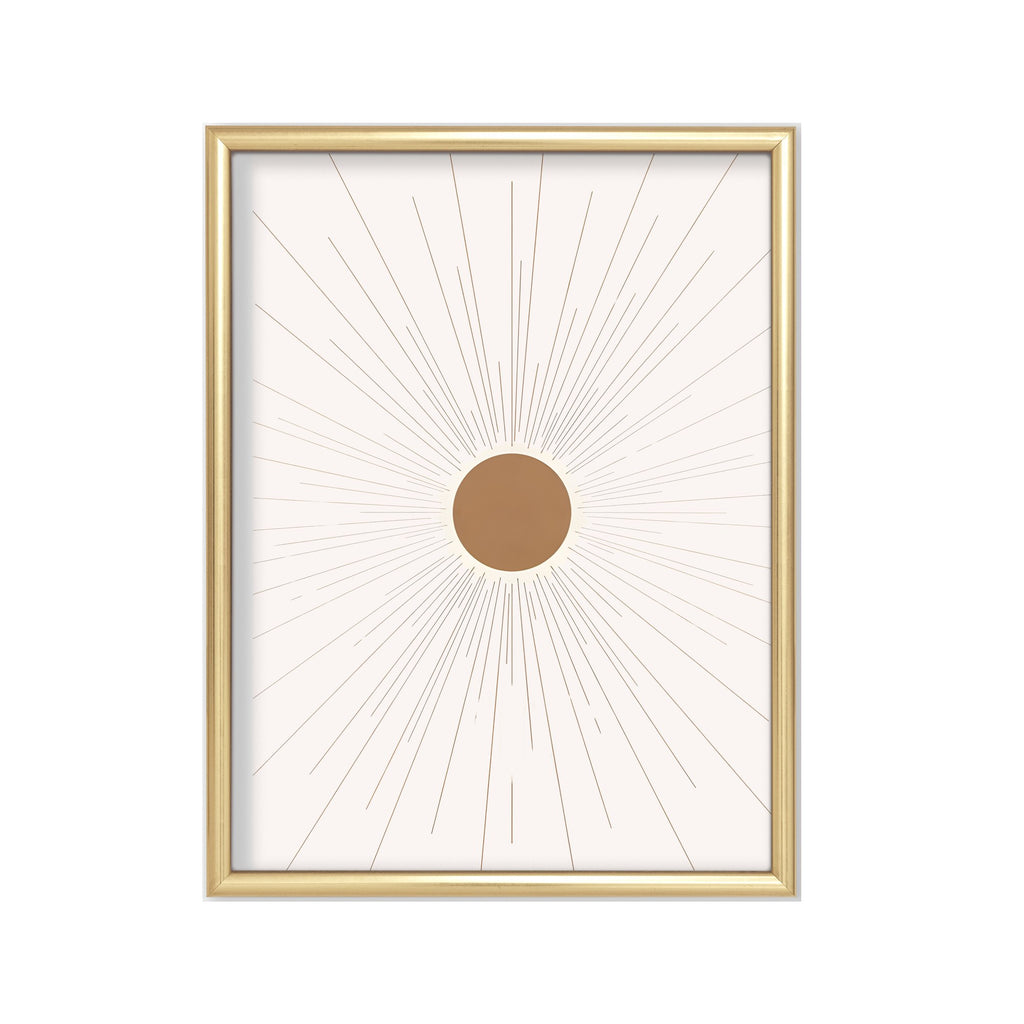 Sol Minimal – cuadro decorativo con marco dorado | Studio MagArt