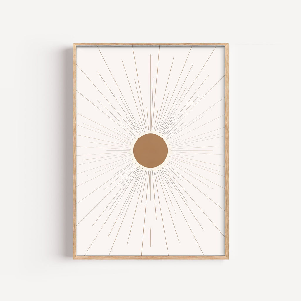 Sol Minimal – cuadro decorativo con marco natural | Studio MagArt