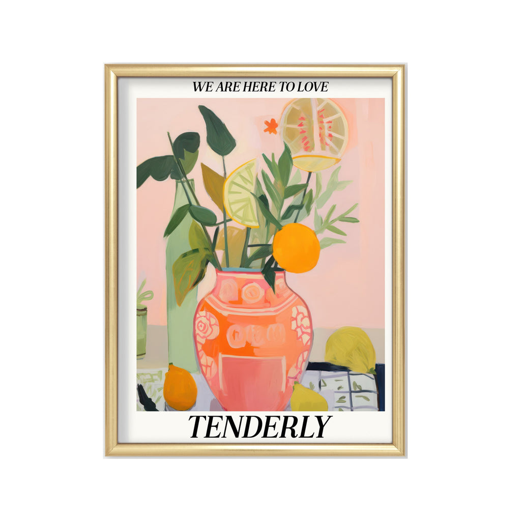 Tenderly – cuadro decorativo con marco dorado | Studio MagArt