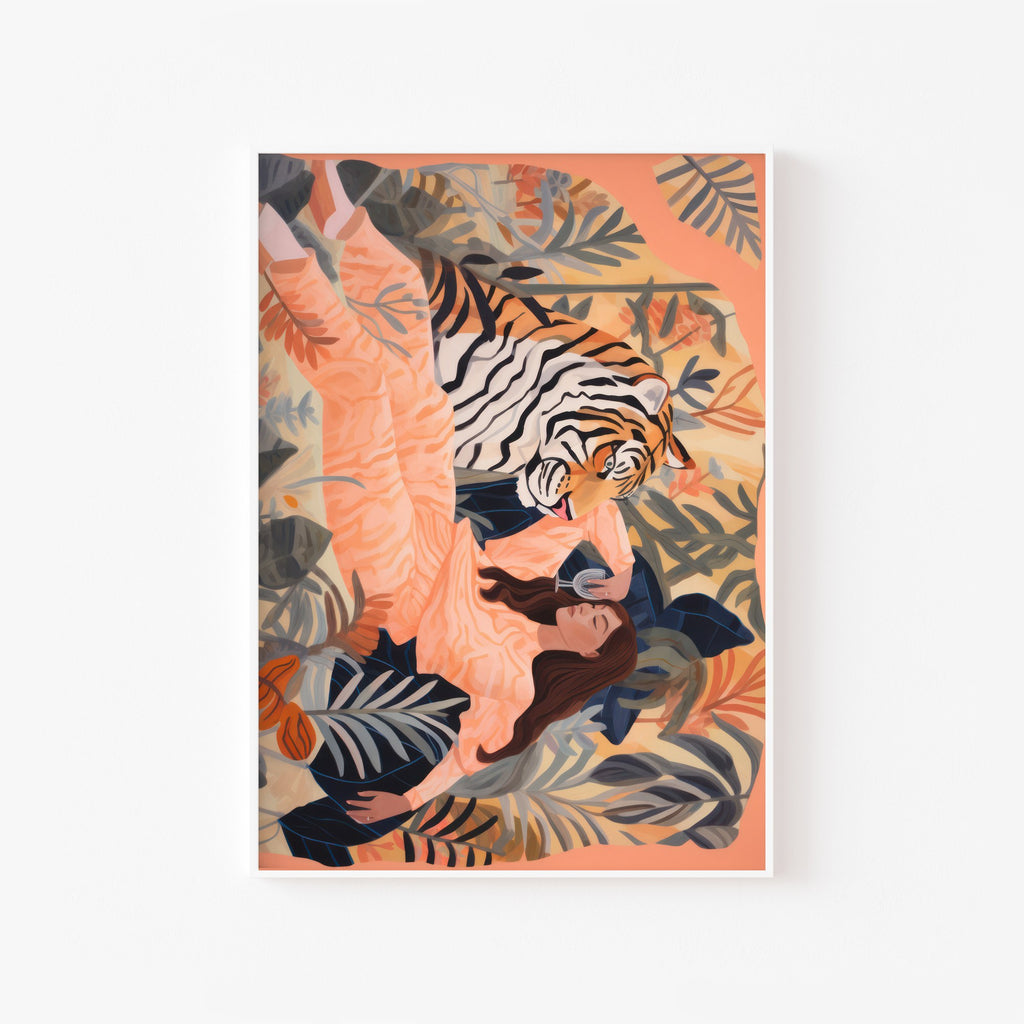 Tigre en la Selva – cuadro decorativo con marco blanco | Studio MagArt
