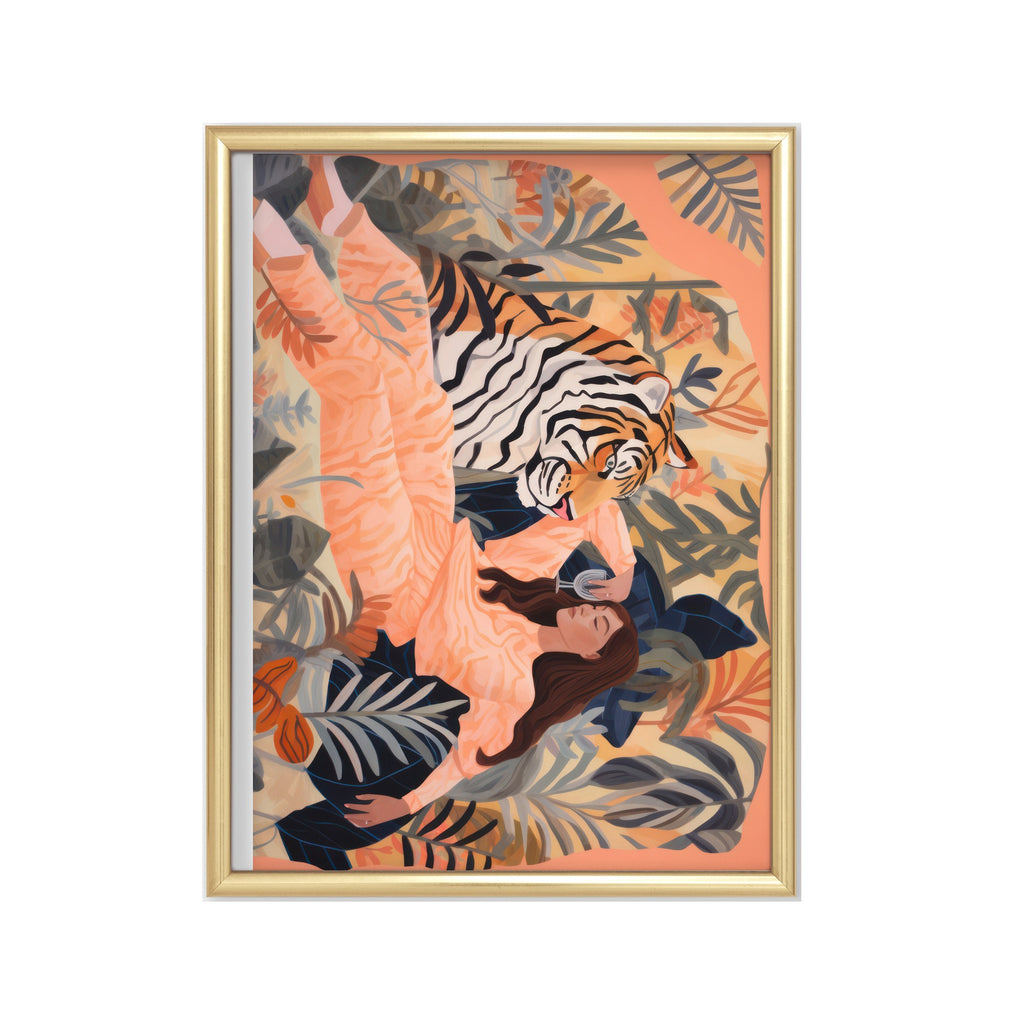 Tigre en la Selva – cuadro decorativo con marco dorado | Studio MagArt