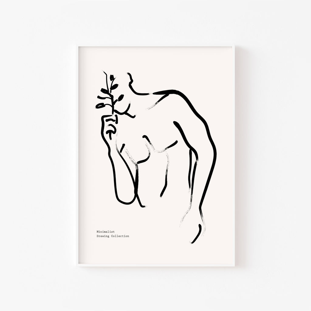 Torso con Rama – cuadro decorativo con marco blanco | Studio MagArt