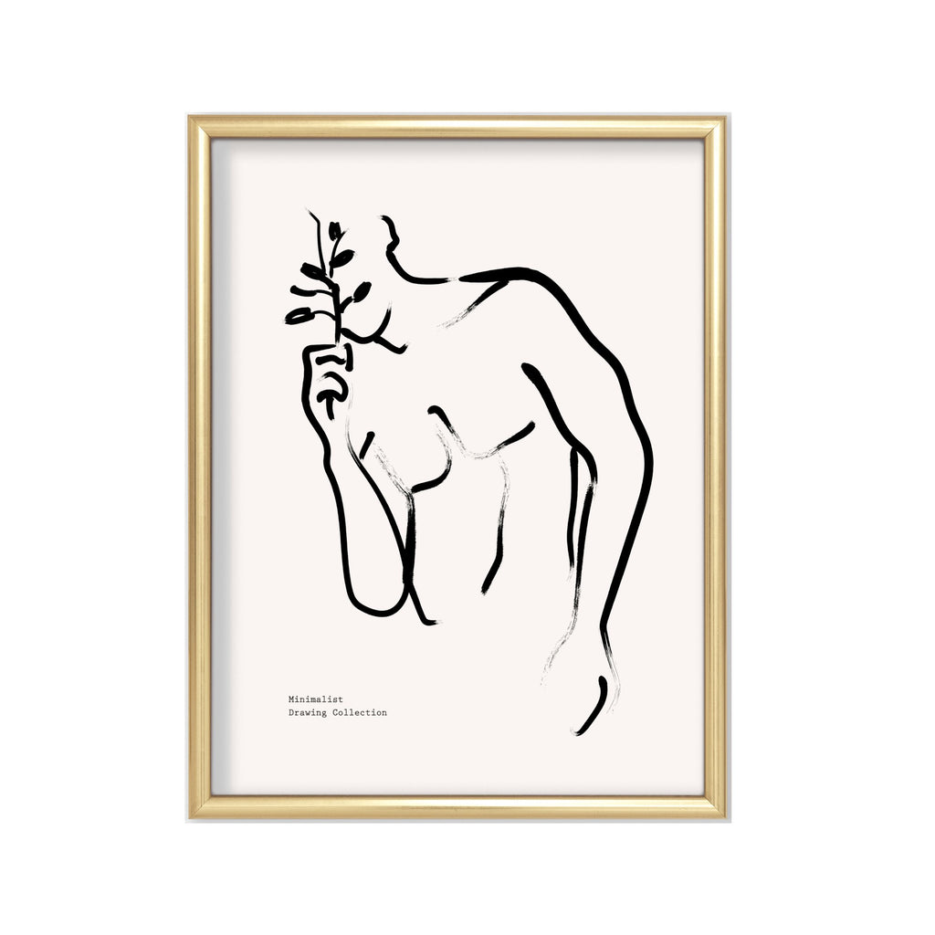Torso con Rama – cuadro decorativo con marco dorado | Studio MagArt