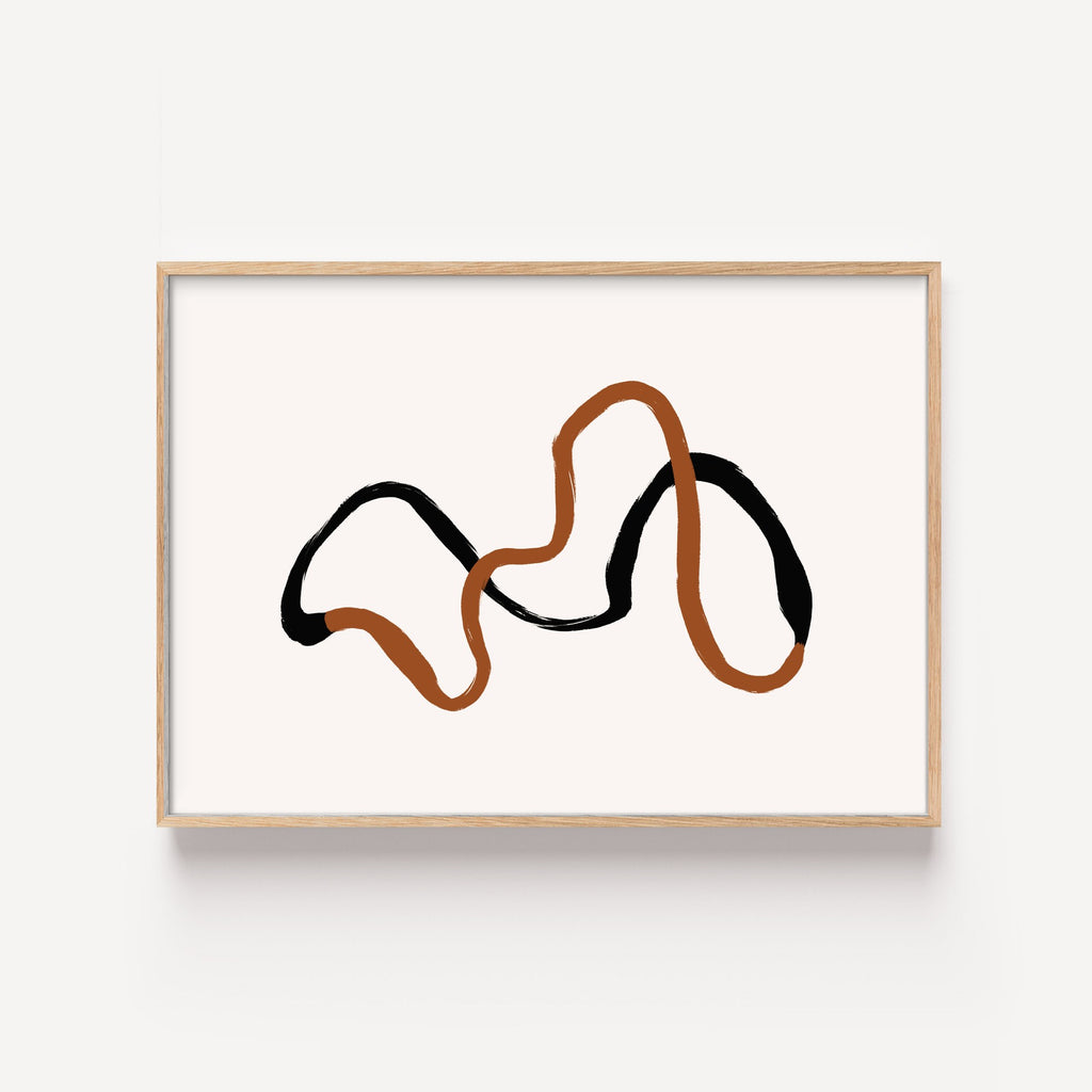 Trazo Dual – cuadro decorativo con marco natural | Studio MagArt