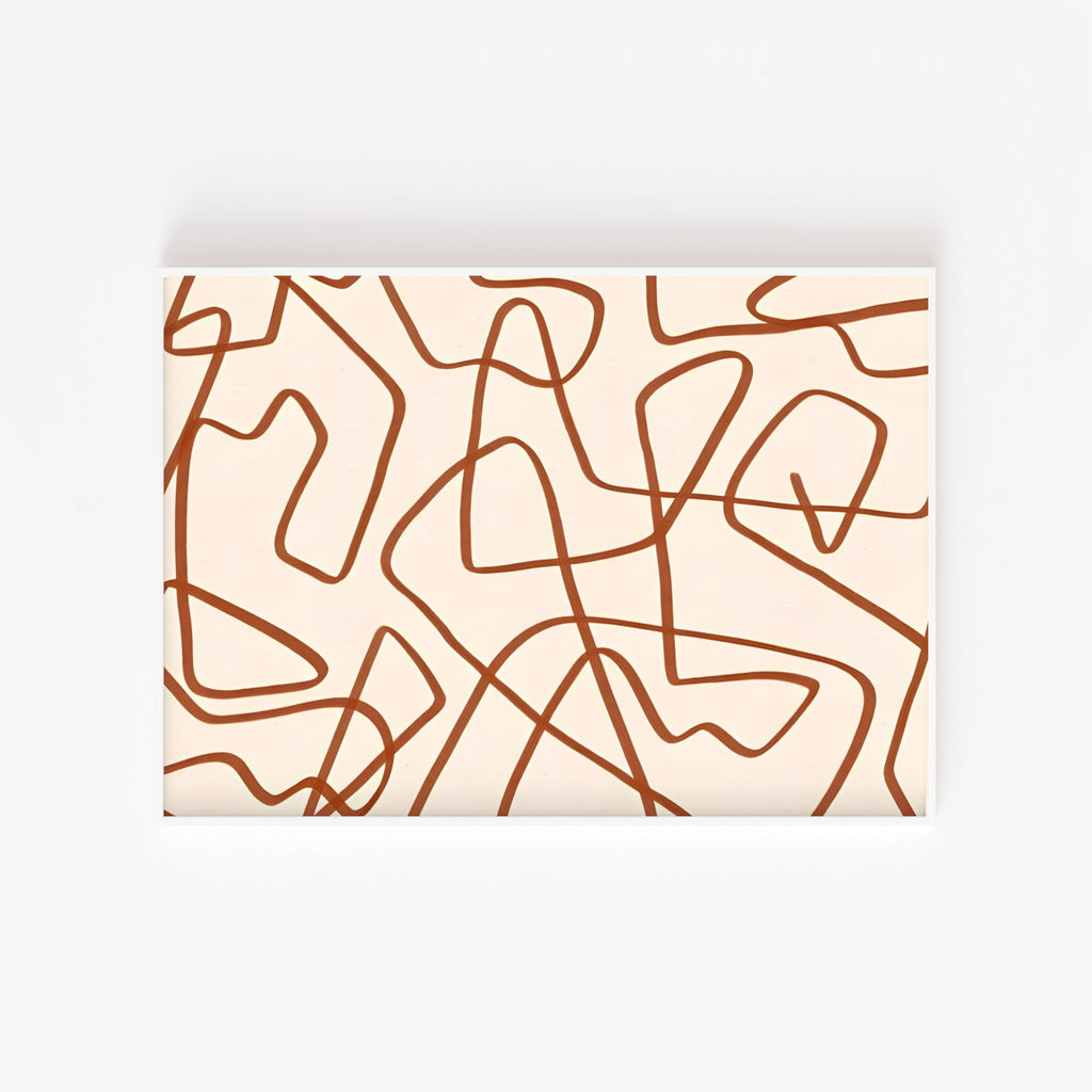 Trazos Terracota – cuadro decorativo con marco blanco | Studio MagArt