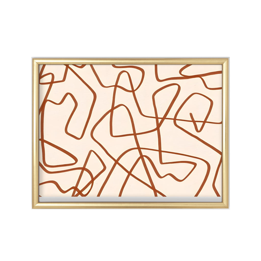 Trazos Terracota – cuadro decorativo con marco dorado | Studio MagArt