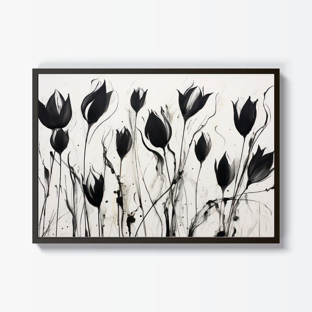 Tulipanes en Sombras Monocromáticas cuadro decorativo para sala moderna | arte para hogar | Studio MagArt