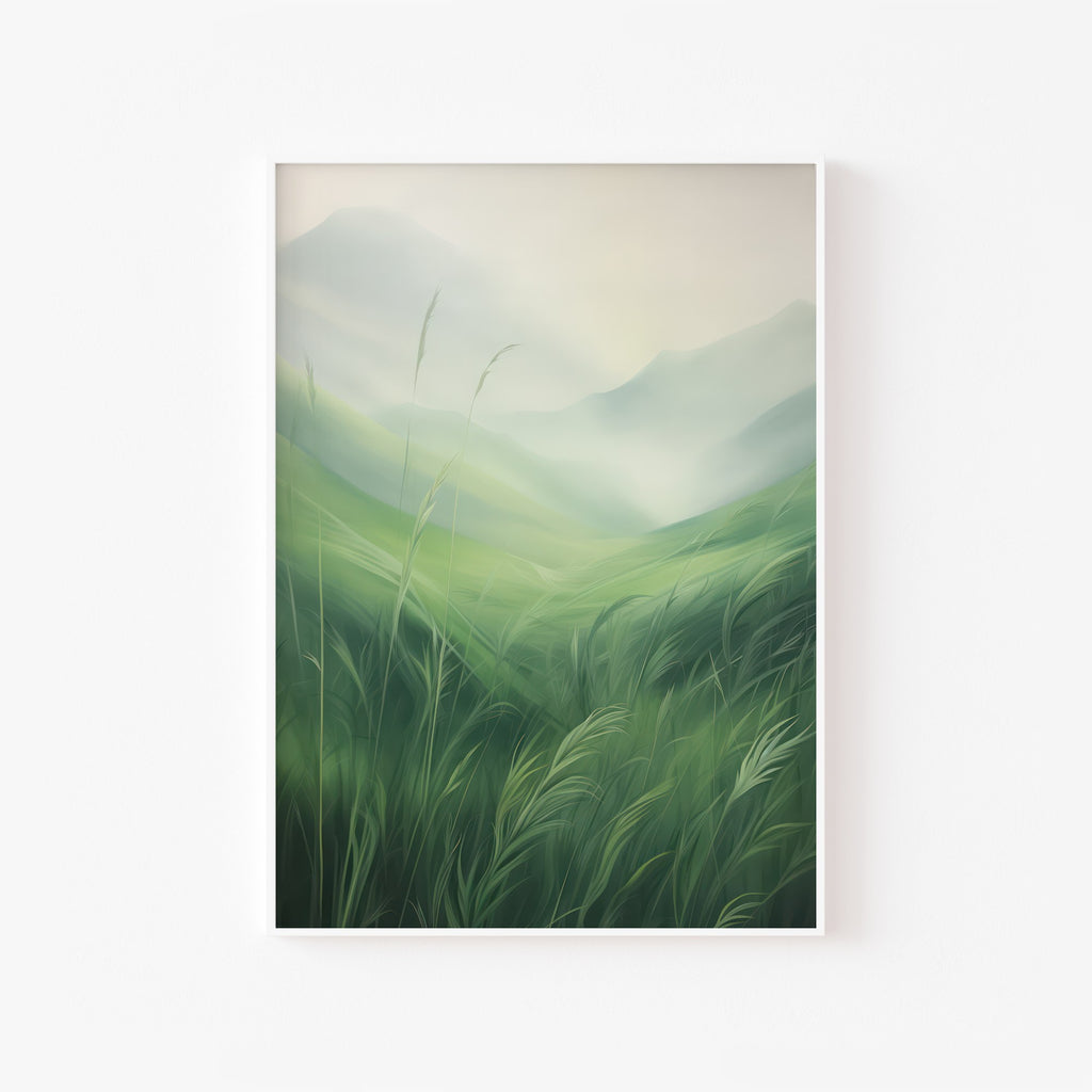 Valle en la Niebla – cuadro decorativo con marco blanco | Studio MagArt