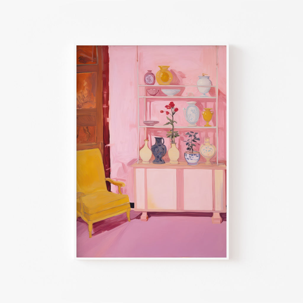Vitrina Rosa – cuadro decorativo con marco blanco | Studio MagArt