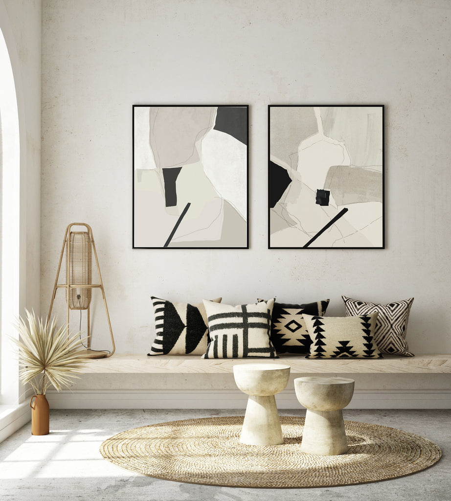 Composición Beige y Negro - Minimalismo Neutro - Studio MagArt