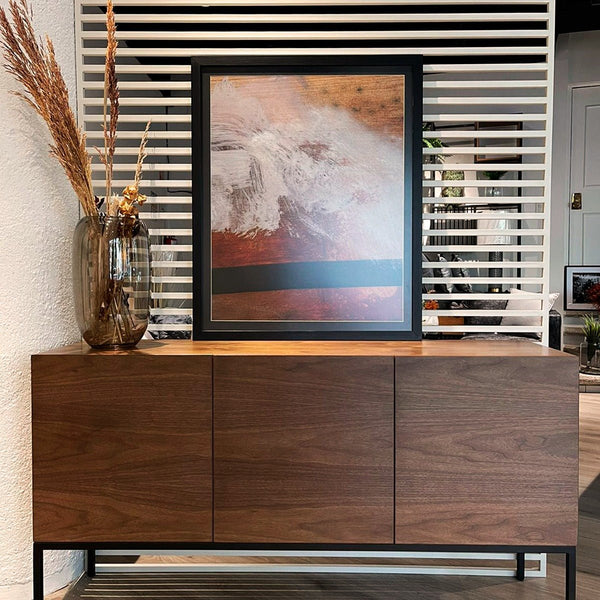 Abstracto Negro Blanco Naranja 013 cuadro decorativo moderno para hogar | Studio MagArt