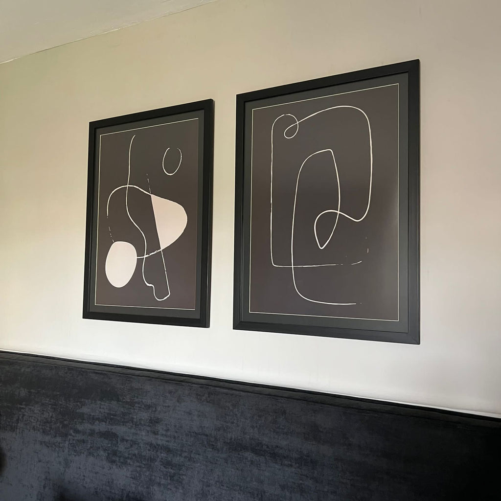 Abstracto Negro Linea Blanca 42 cuadro decorativo moderno para hogar | Studio MagArt