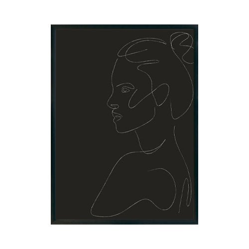 Abstracto Negro Mujer Linea 026 cuadro decorativo moderno para hogar | Studio MagArt