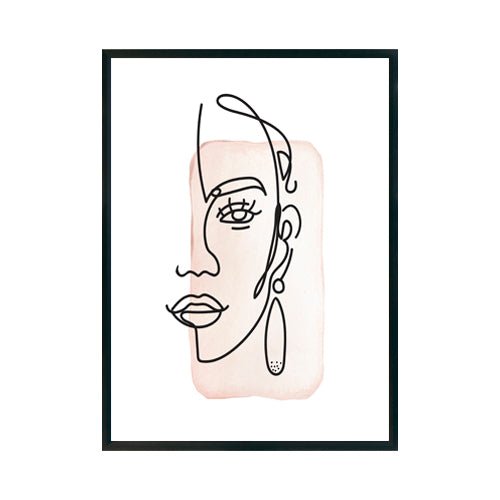 Abstracto Rostro Mujer Linea 022 cuadro decorativo moderno para hogar | Studio MagArt