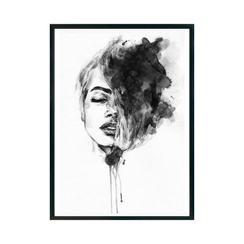 Mujer Minimalista Blanco y Negro cuadro decorativo para sala moderna | arte para hogar | Studio MagArt