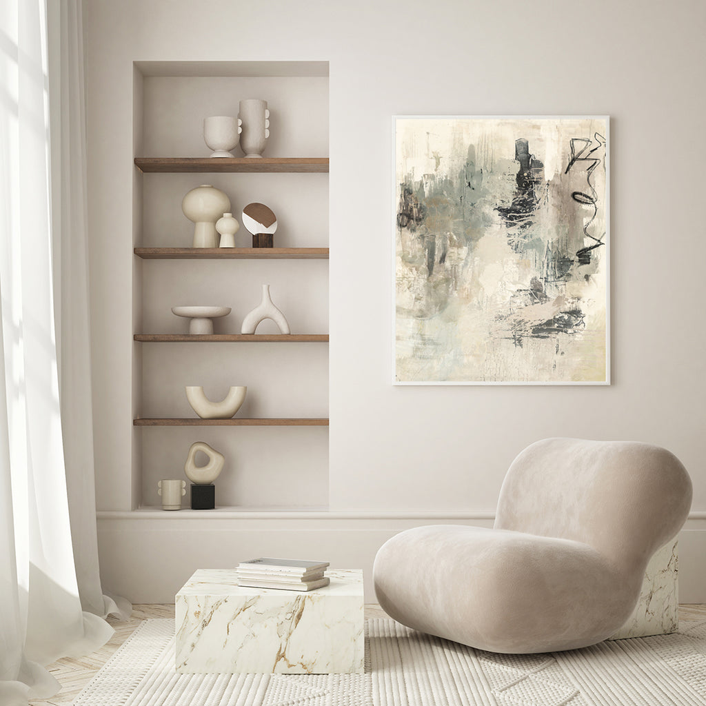 Tonos Tierra y Gris - Elegancia Contemporánea en Abstracto - Studio MagArt