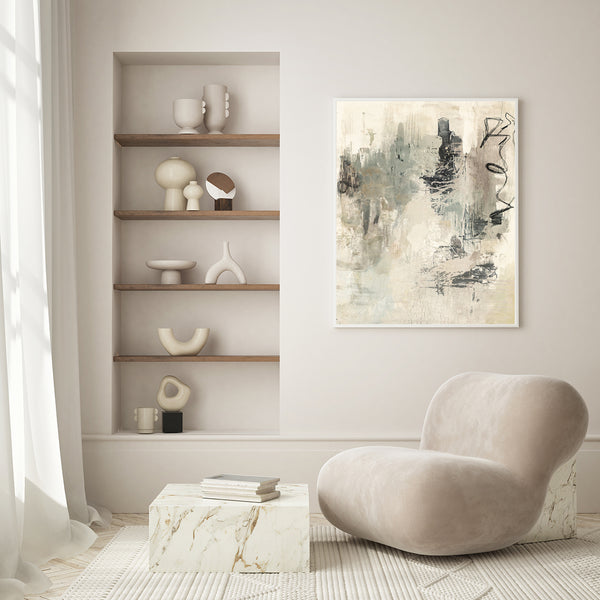 Tonos Tierra y Gris - Elegancia Contemporánea en Abstracto - Studio MagArt